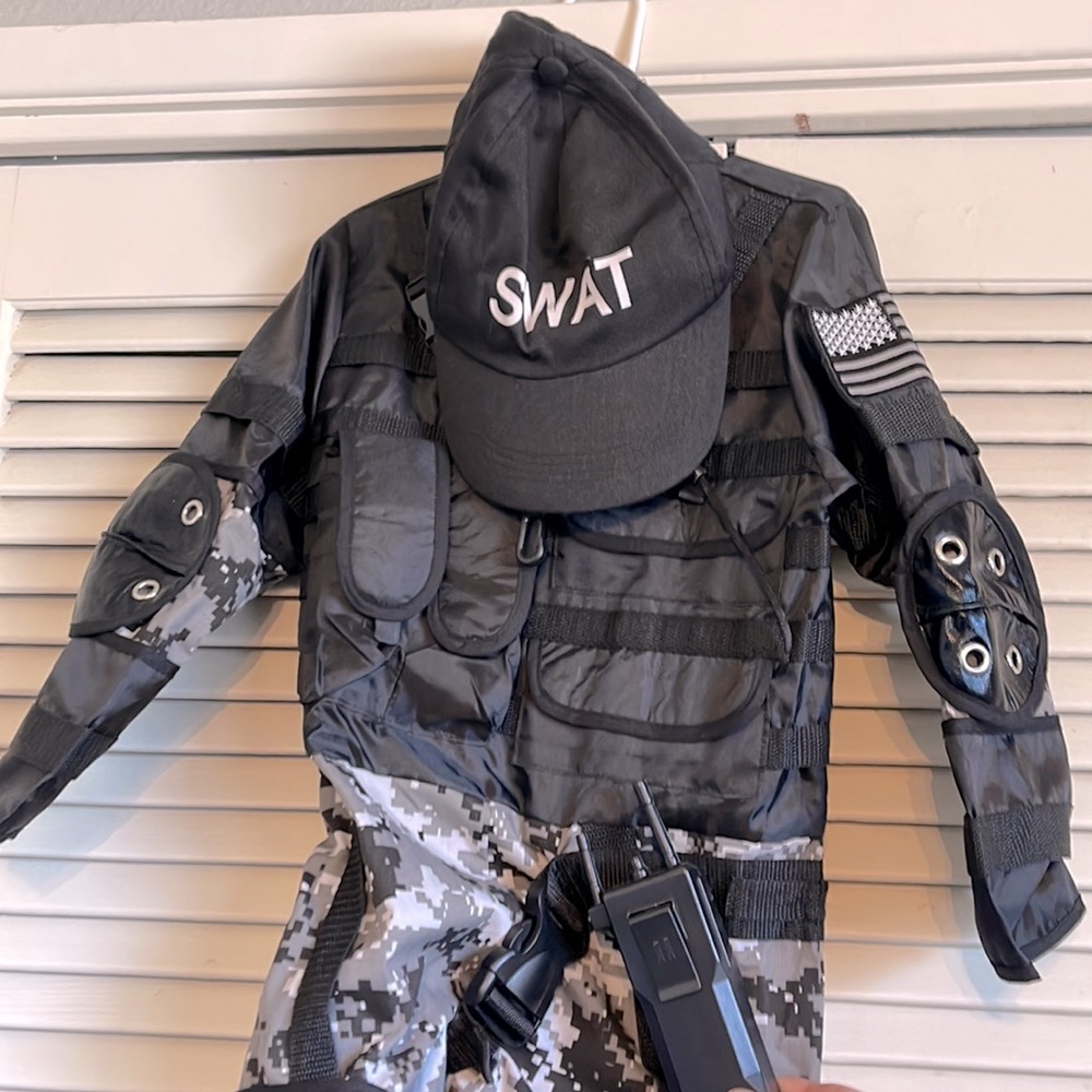 Kids size 4/5 SWAT police costume